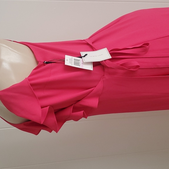 1 State Women’s Wrap Spaghetti Strap Dress Pink - Picture 5 of 13